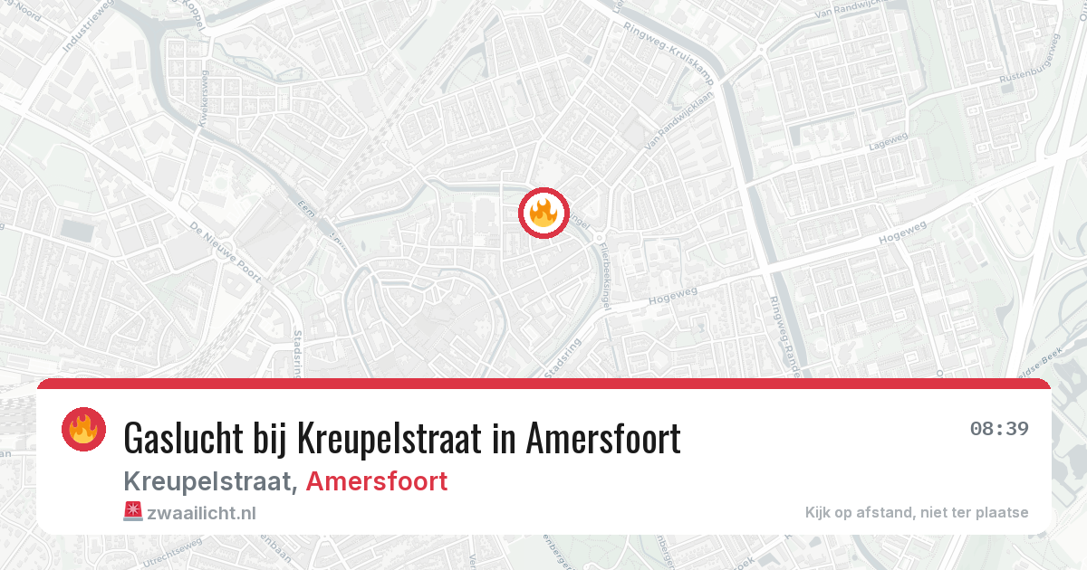 Gaslucht bij Kreupelstraat in Amersfoort — 22 jun 2026
