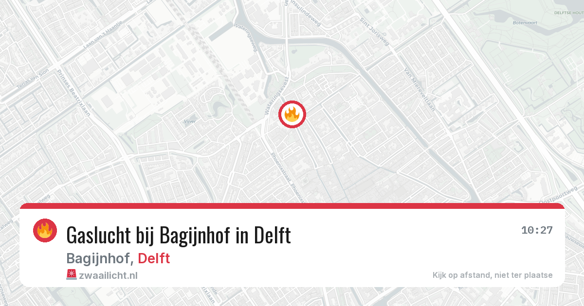 Gaslucht bij Bagijnhof in Delft — 15 feb 2026