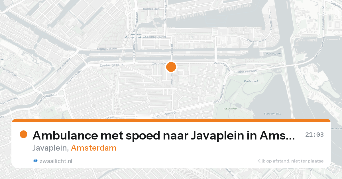 Ambulance met spoed naar Javaplein in Amsterdam — 19 aug 2026