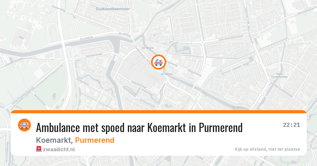 Ambulance met spoed naar Koemarkt in Purmerend — 26 apr 2026