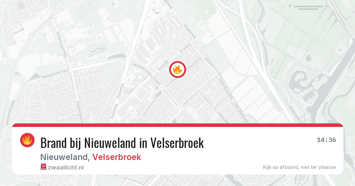 Brand bij Nieuweland in Velserbroek — 7 aug 2026