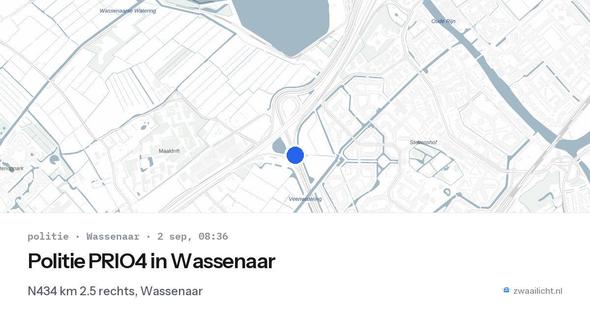 Politie PRIO4 in Wassenaar — 2 sep 2026 | 🚨 Zwaailicht.nl
