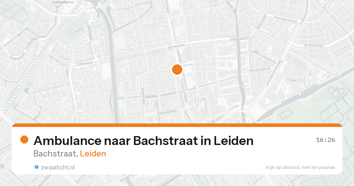 Ambulance naar Bachstraat in Leiden — 22 aug 2026
