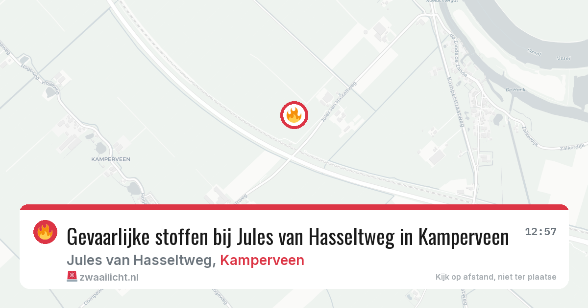 Gevaarlijke stoffen bij Jules van Hasseltweg in Kamperveen — 6 jun 2026