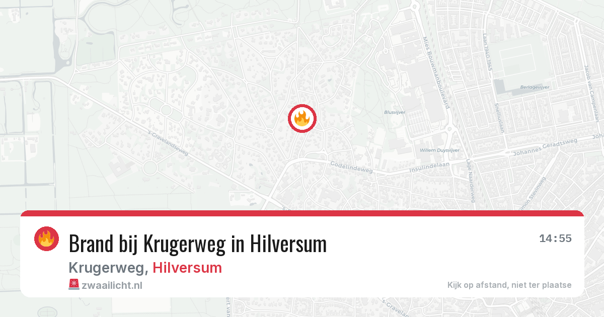 Brand bij Krugerweg in Hilversum — 4 aug 2026