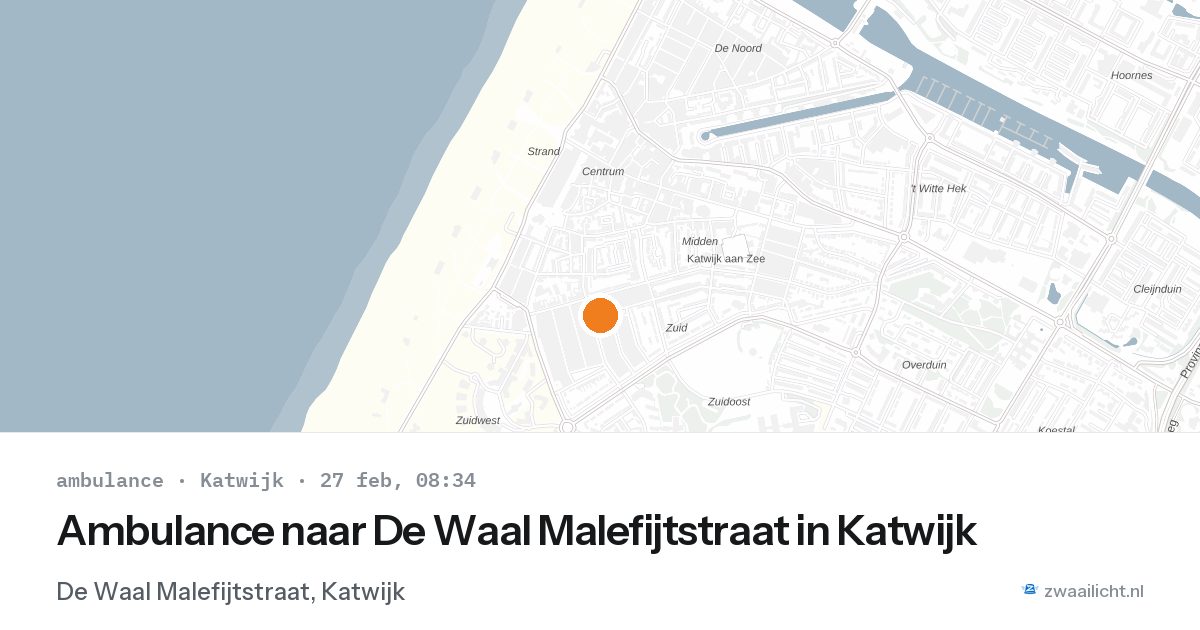 Ambulance naar De Waal Malefijtstraat in Katwijk — 27 feb 2026