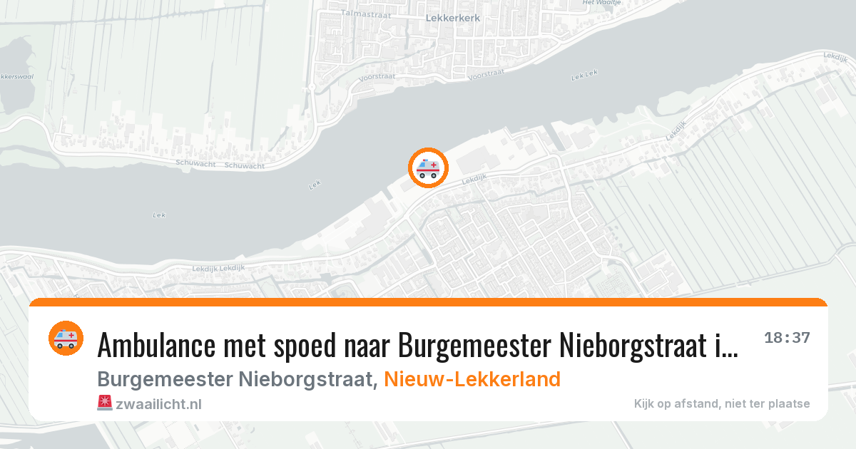 Ambulance met spoed naar Burgemeester Nieborgstraat in Nieuw-Lekkerland — 12 mei 2026