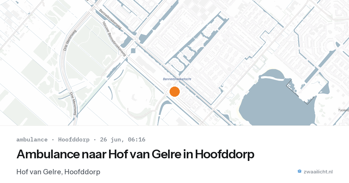 Ambulance naar Hof van Gelre in Hoofddorp — 26 jun 2026