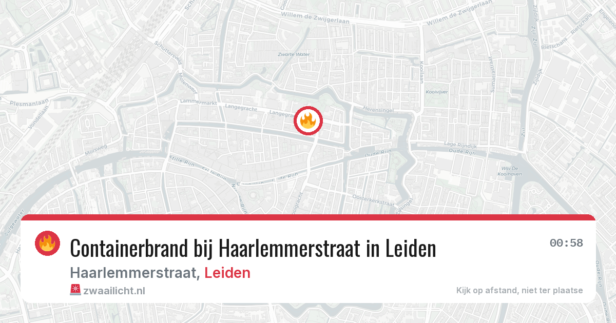 Containerbrand bij Haarlemmerstraat in Leiden — 16 mrt 2026