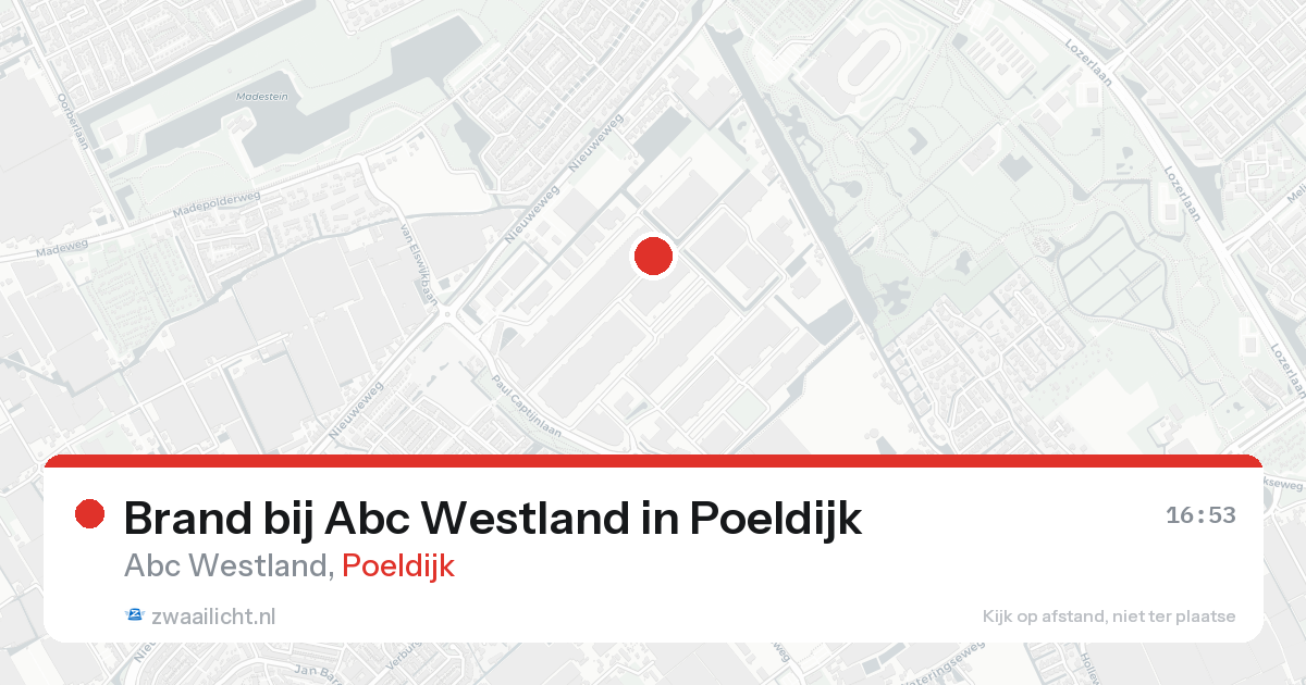 Brand bij Abc Westland in Poeldijk — 21 aug 2026