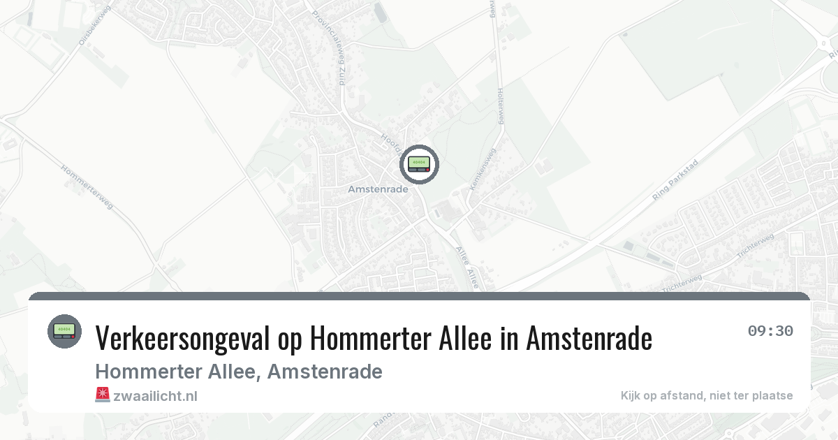 Verkeersongeval op Hommerter Allee in Amstenrade — 13 jun 2026