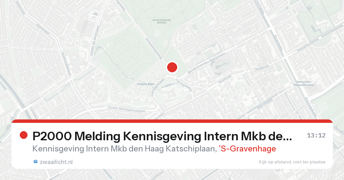 P2000 Melding Kennisgeving Intern Mkb den Haag Katschiplaan, 'S-Gravenhage — 7 feb 2026