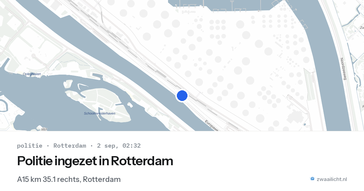 Politie ingezet in Rotterdam — 2 sep 2026 | 🚨 Zwaailicht.nl