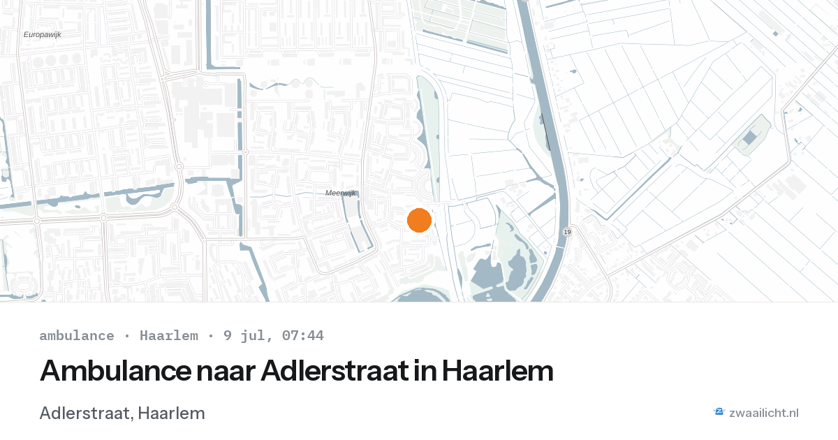 Ambulance naar Adlerstraat in Haarlem — 9 jul 2026