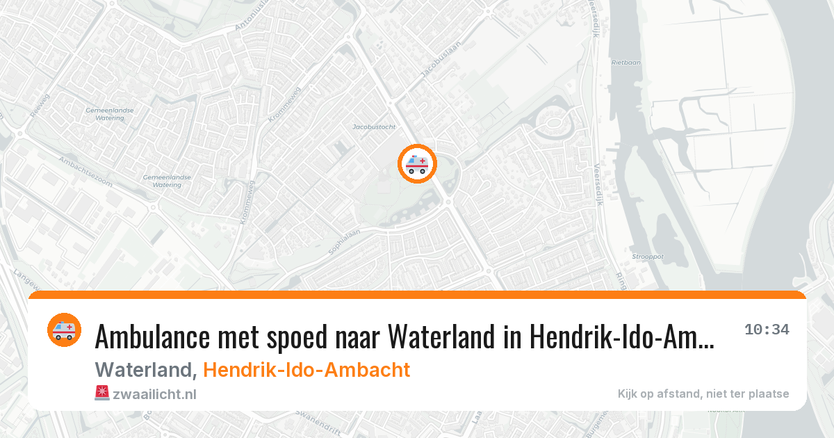 Ambulance met spoed naar Waterland in Hendrik-Ido-Ambacht — 20 mei 2026