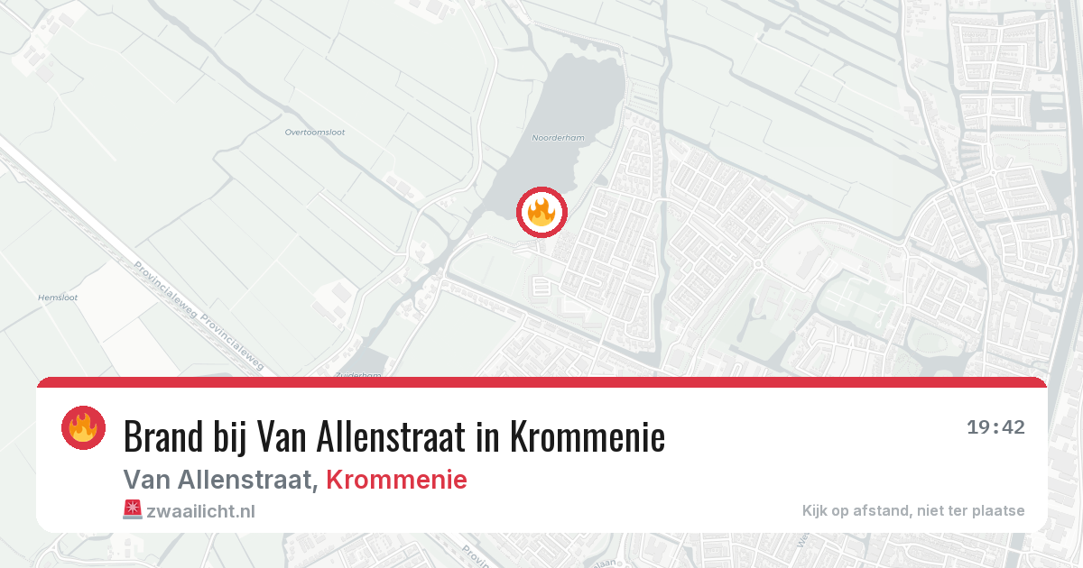 Brand bij Van Allenstraat in Krommenie — 8 aug 2026