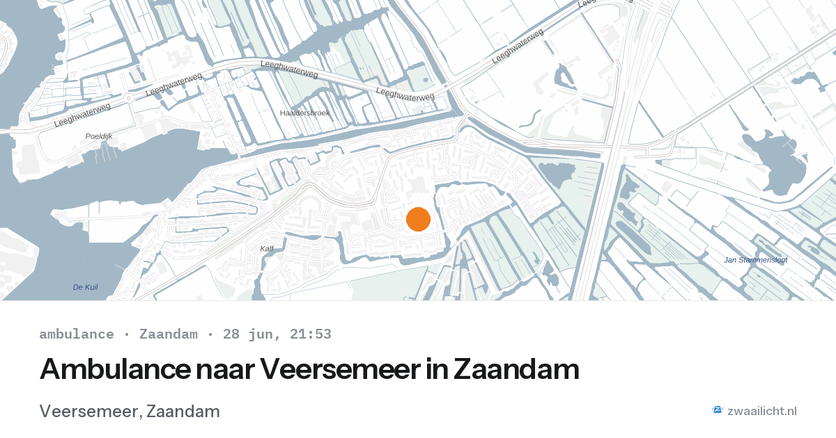 Ambulance naar Veersemeer in Zaandam — 28 jun 2026