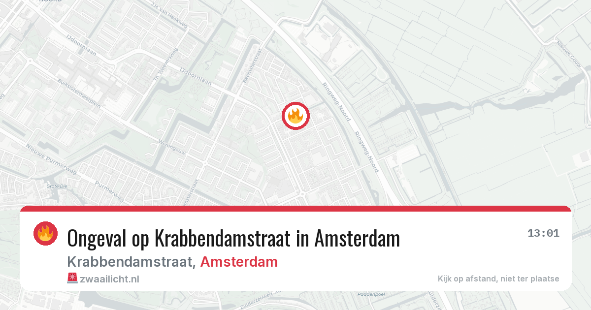 Ongeval op Krabbendamstraat in Amsterdam — 6 jul 2026