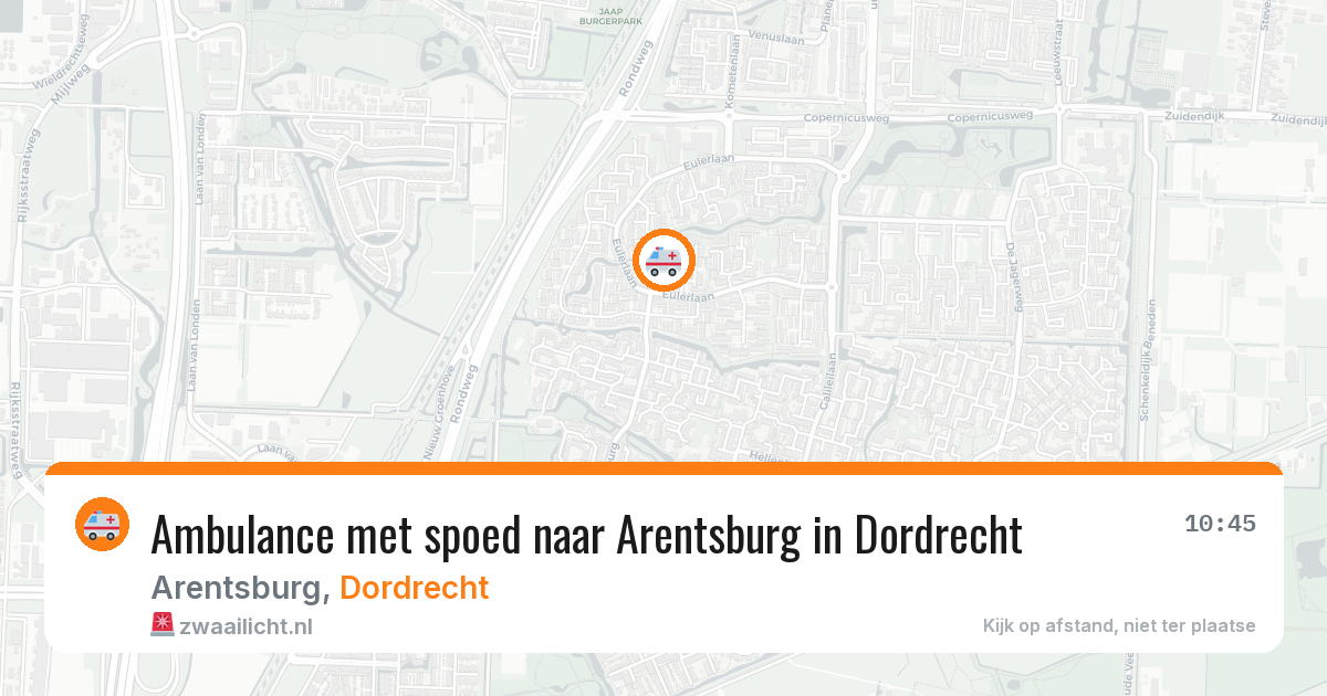 Ambulance met spoed naar Arentsburg in Dordrecht — 8 aug 2026