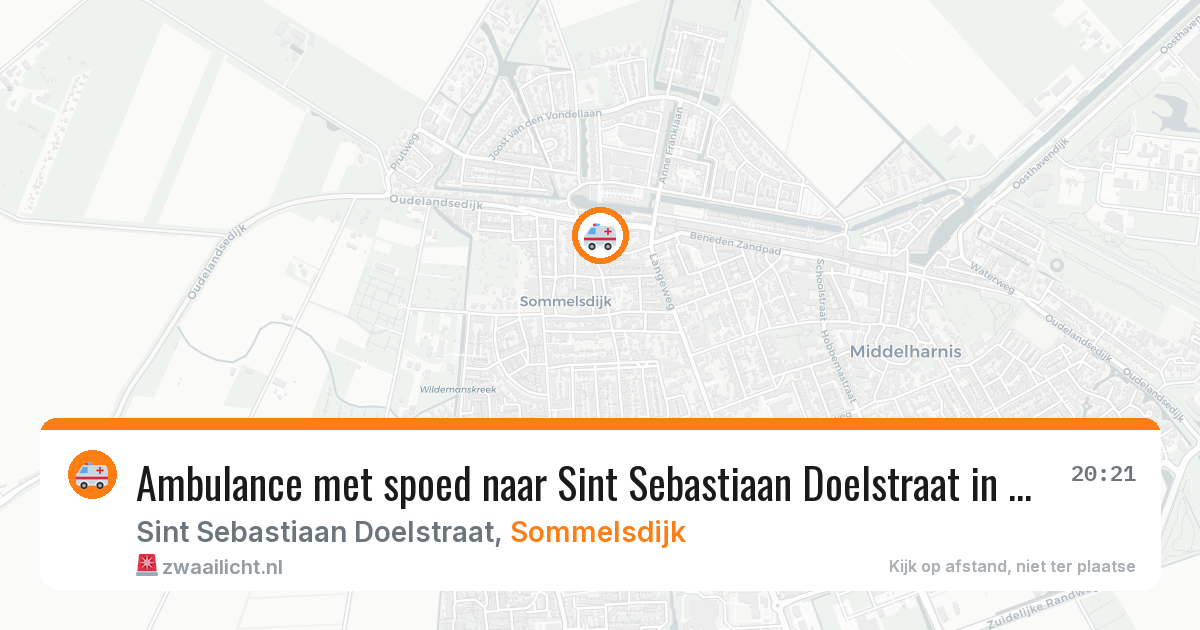 Ambulance met spoed naar Sint Sebastiaan Doelstraat in Sommelsdijk — 8 jun 2026