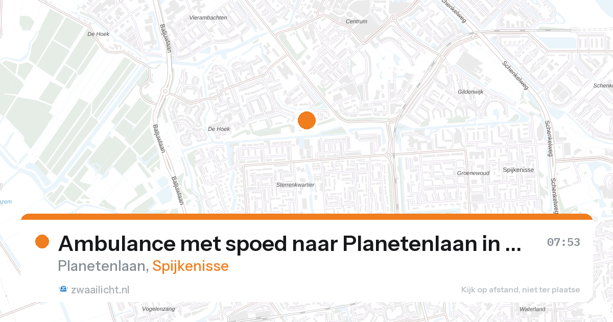 Ambulance met spoed naar Planetenlaan in Spijkenisse — 27 aug 2026