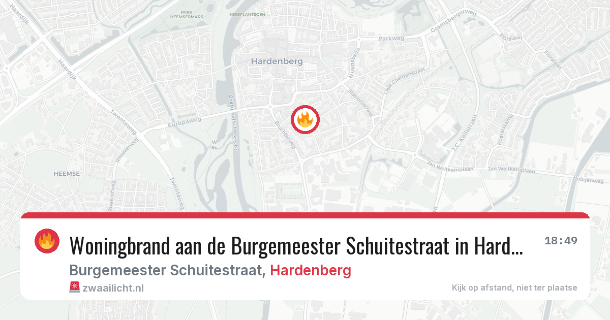 Woningbrand aan de Burgemeester Schuitestraat in Hardenberg — 29 jan 2026