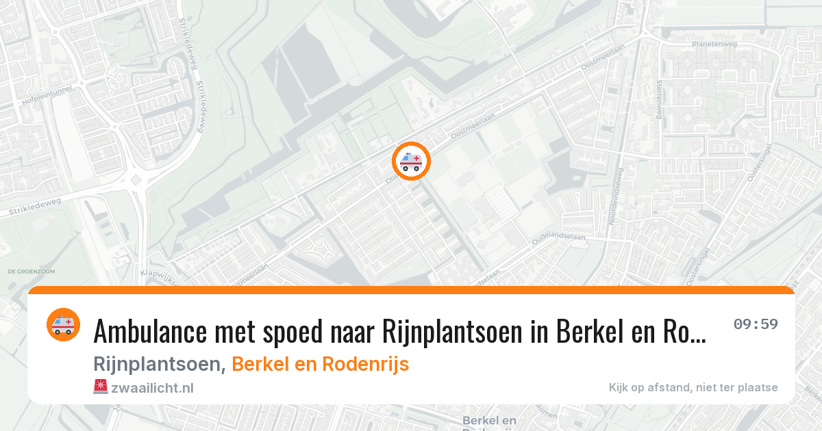 Ambulance met spoed naar Rijnplantsoen in Berkel en Rodenrijs — 9 aug 2026
