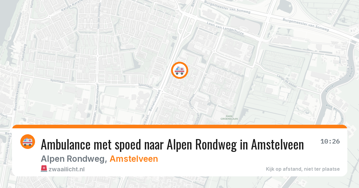 Ambulance met spoed naar Alpen Rondweg in Amstelveen — 30 jun 2026