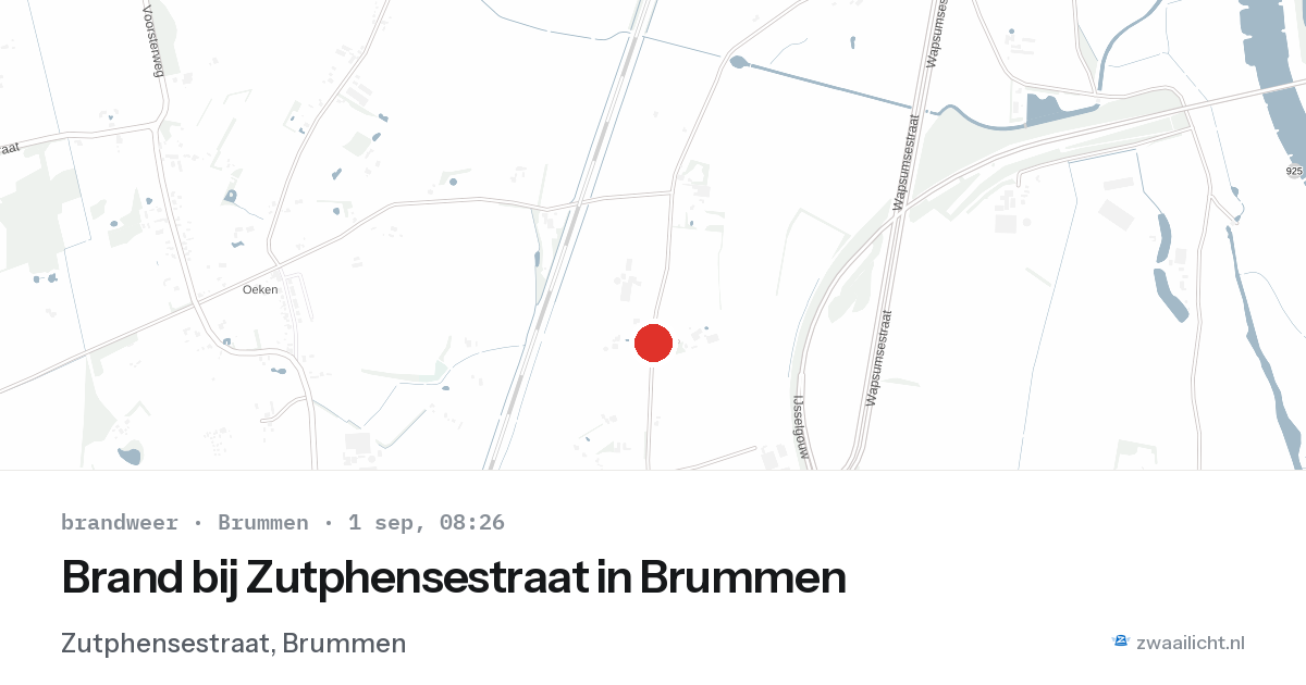 Brand bij Zutphensestraat in Brummen — 1 sep 2026