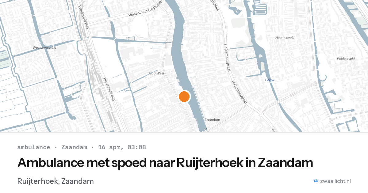 Ambulance met spoed naar Ruijterhoek in Zaandam — 16 apr 2026