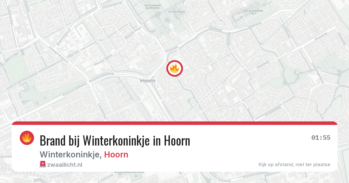 Brand bij Winterkoninkje in Hoorn — 15 mrt 2026
