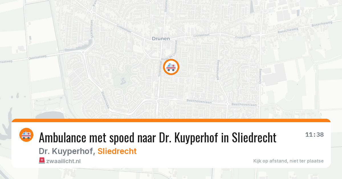 Ambulance met spoed naar Dr. Kuyperhof in Sliedrecht — 11 apr 2026