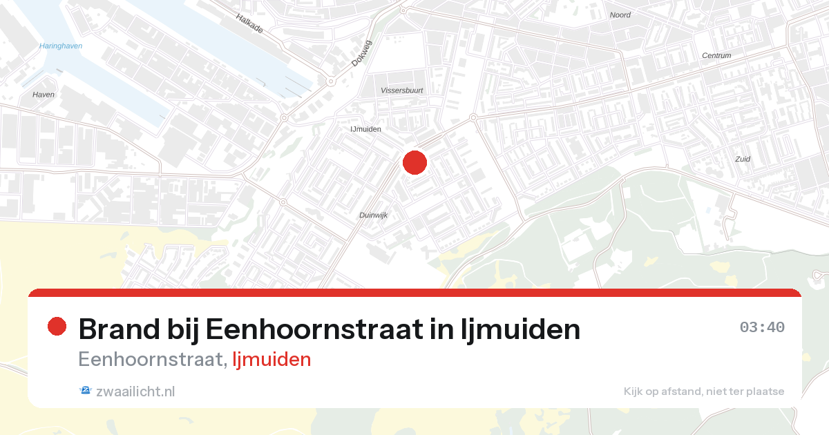 Brand bij Eenhoornstraat in Ijmuiden — 28 aug 2026