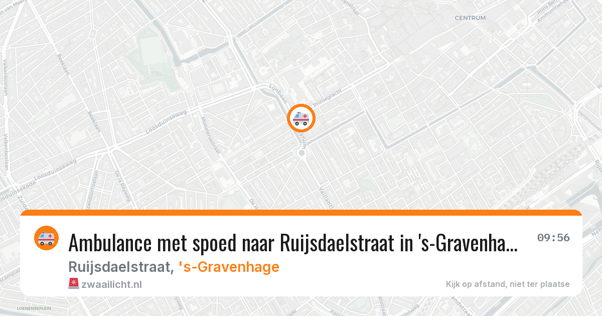 Ambulance met spoed naar Ruijsdaelstraat in 's-Gravenhage — 13 apr 2026