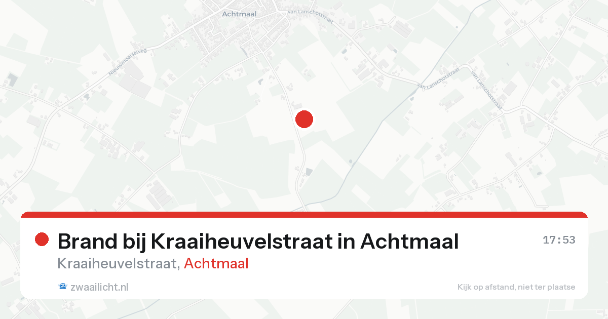 Brand bij Kraaiheuvelstraat in Achtmaal — 20 aug 2026