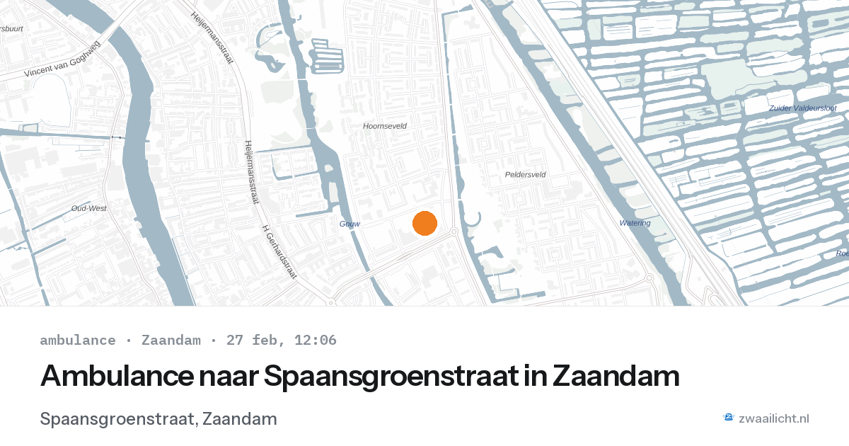Ambulance naar Spaansgroenstraat in Zaandam — 27 feb 2026