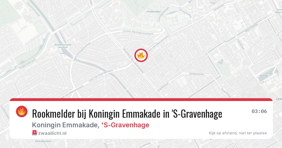 Rookmelder bij Koningin Emmakade in 'S-Gravenhage — 17 mrt 2026