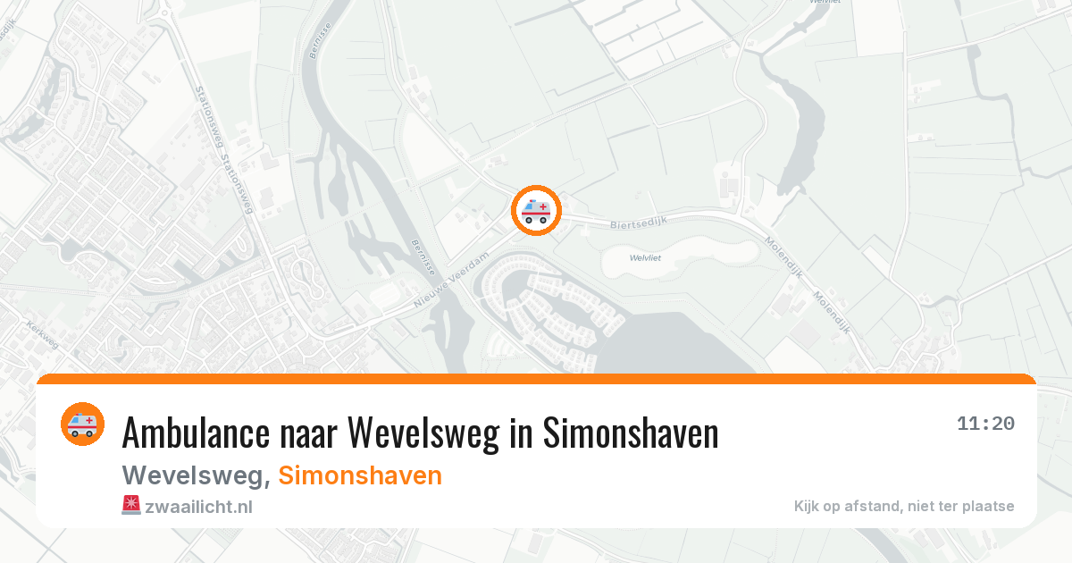 Ambulance naar Wevelsweg in Simonshaven — 26 mei 2026