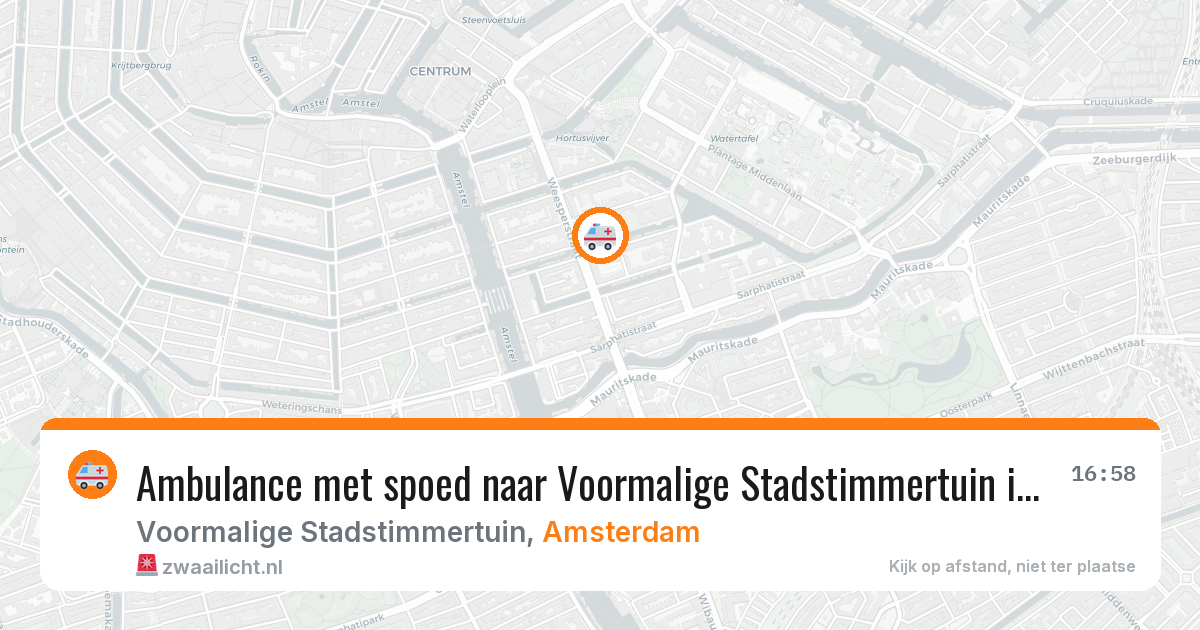 Ambulance met spoed naar Voormalige Stadstimmertuin in Amsterdam — 23 jun 2026
