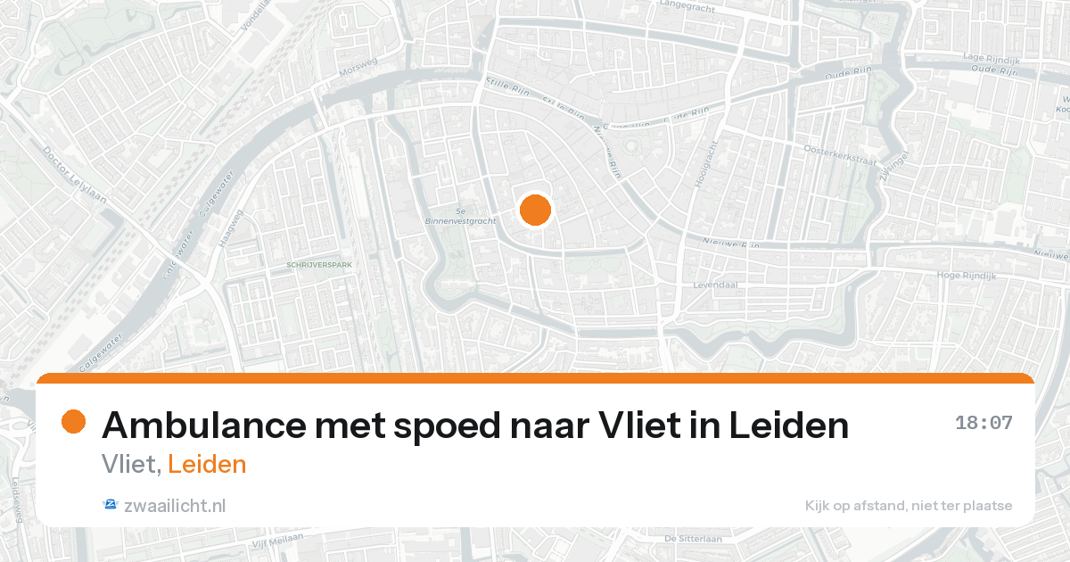 Ambulance met spoed naar Vliet in Leiden — 22 aug 2026