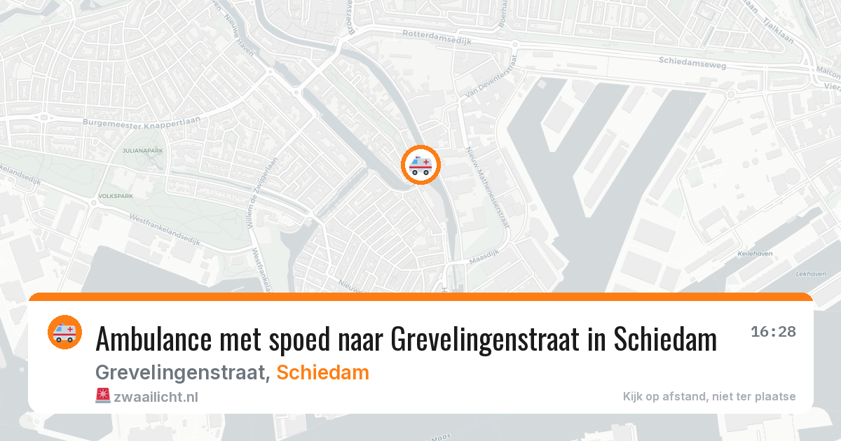 Ambulance met spoed naar Grevelingenstraat in Schiedam — 23 mei 2026