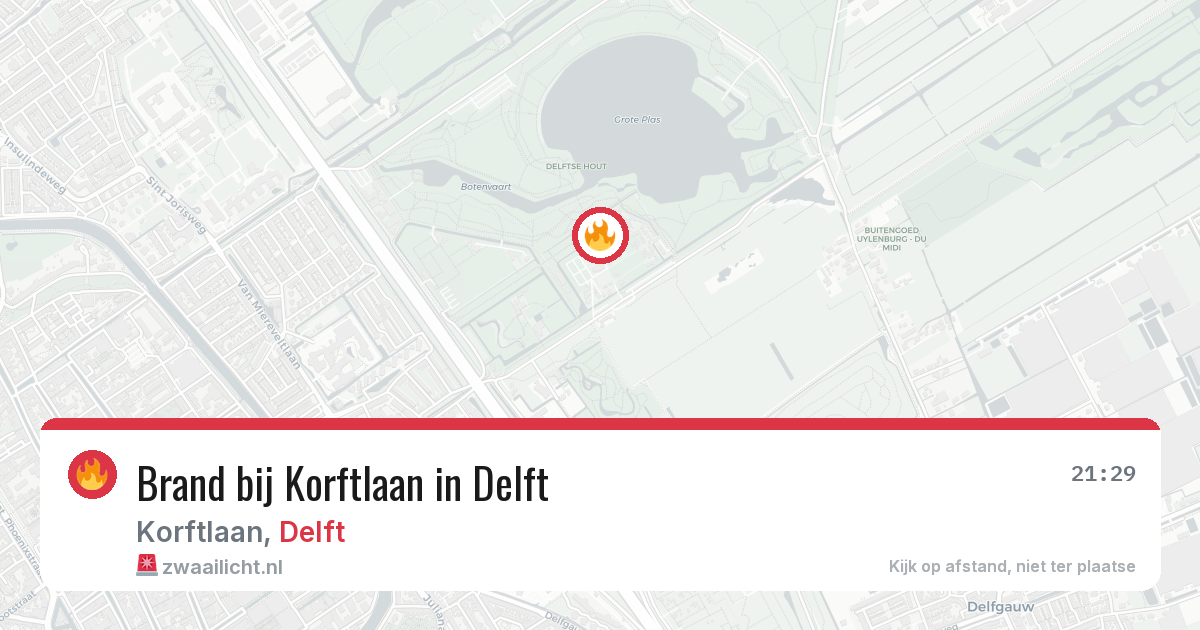 Brand bij Korftlaan in Delft — 1 mei 2026