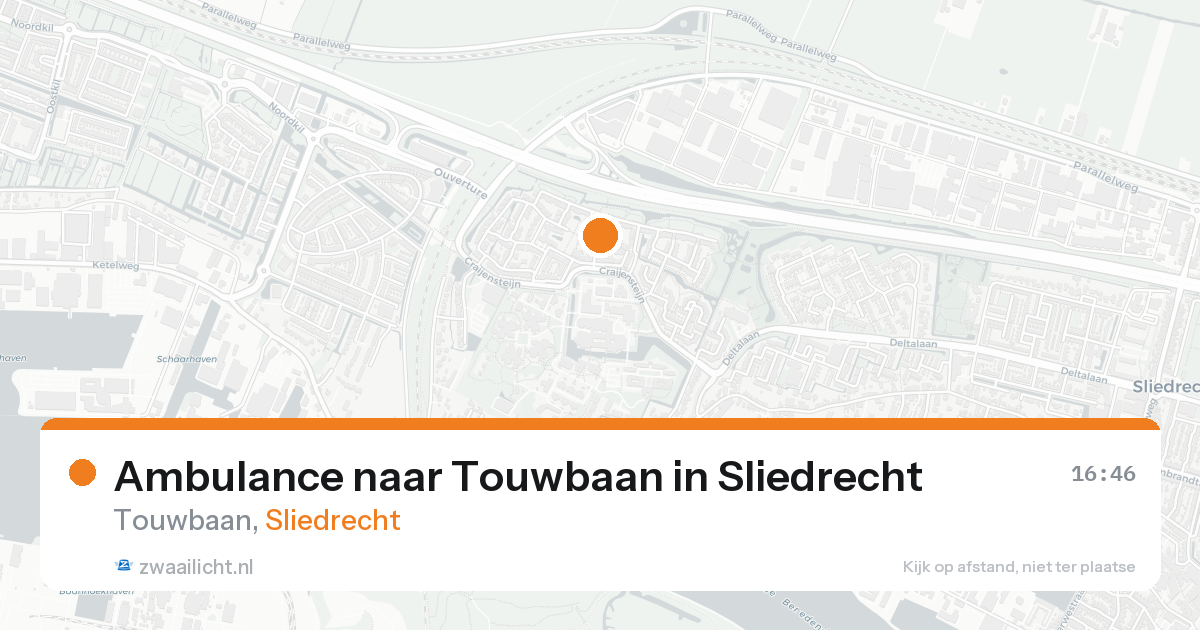 Ambulance naar Touwbaan in Sliedrecht — 18 aug 2026