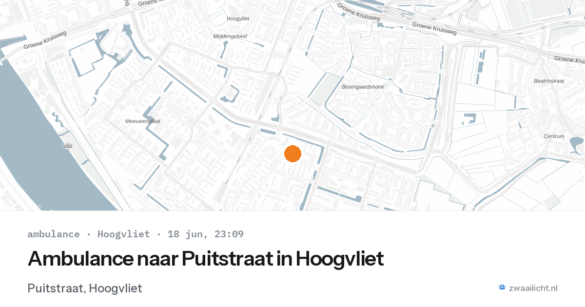 Ambulance naar Puitstraat in Hoogvliet — 18 jun 2026