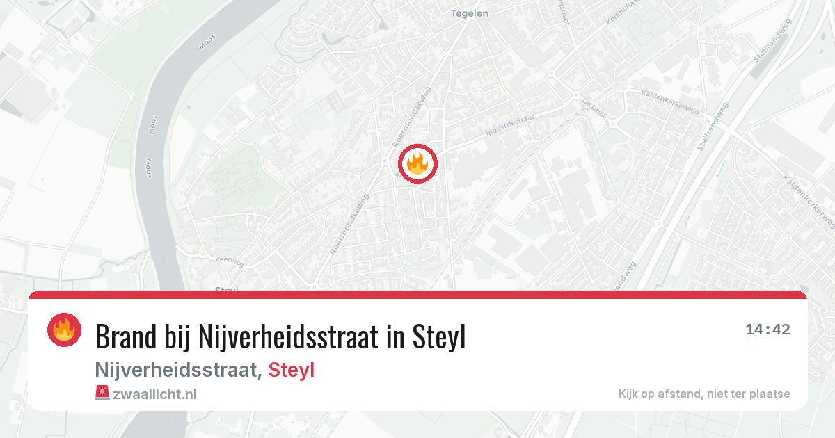 Brand bij Nijverheidsstraat in Steyl — 10 mei 2026