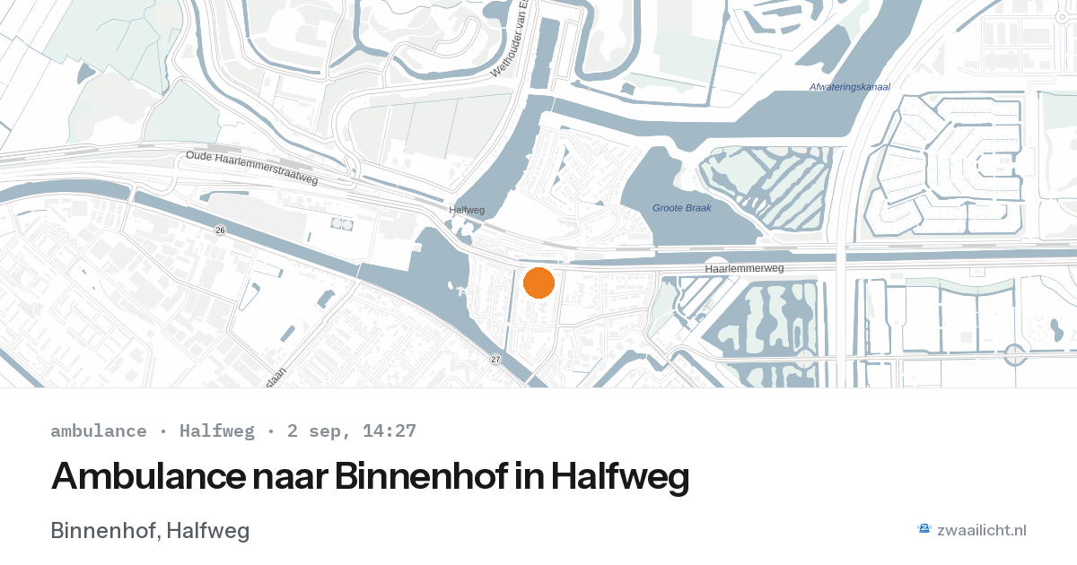 Ambulance naar Binnenhof in Halfweg — 2 sep 2026