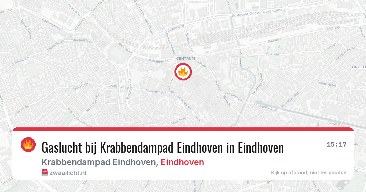 Gaslucht bij Krabbendampad Eindhoven in Eindhoven — 15 jun 2026