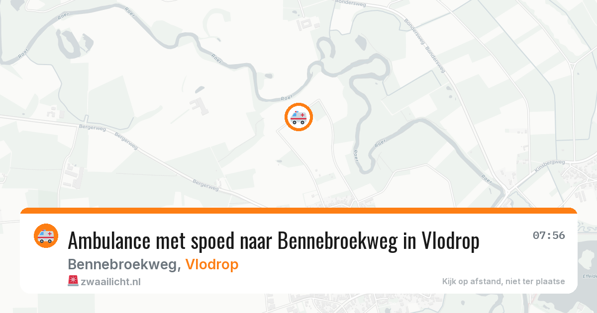 Ambulance met spoed naar Bennebroekweg in Vlodrop — 6 jun 2026