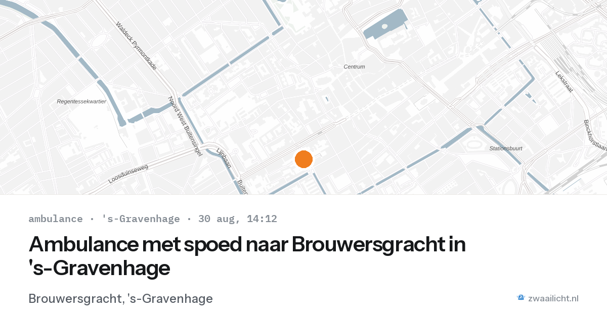 Ambulance met spoed naar Brouwersgracht in 's-Gravenhage — 30 aug 2026