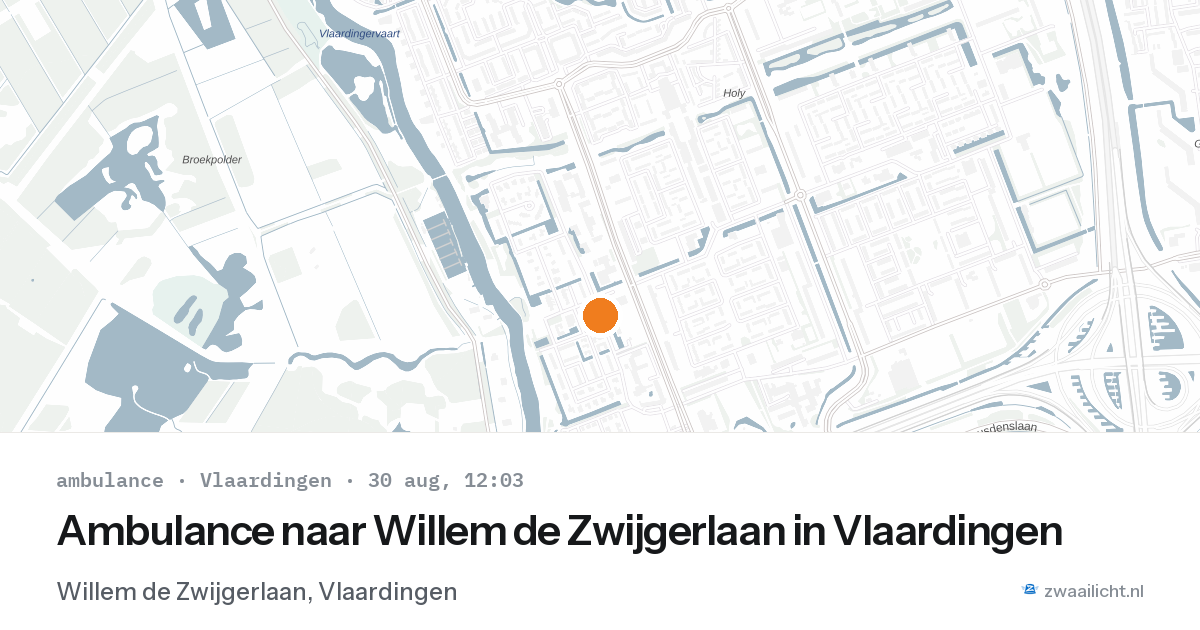 Ambulance naar Willem de Zwijgerlaan in Vlaardingen — 30 aug 2026